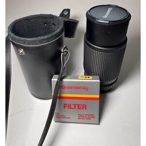 Quantaray Auto Zoom 75-200mm 55 151554 Camera Lens W/ 49mm Filter & Carry Case